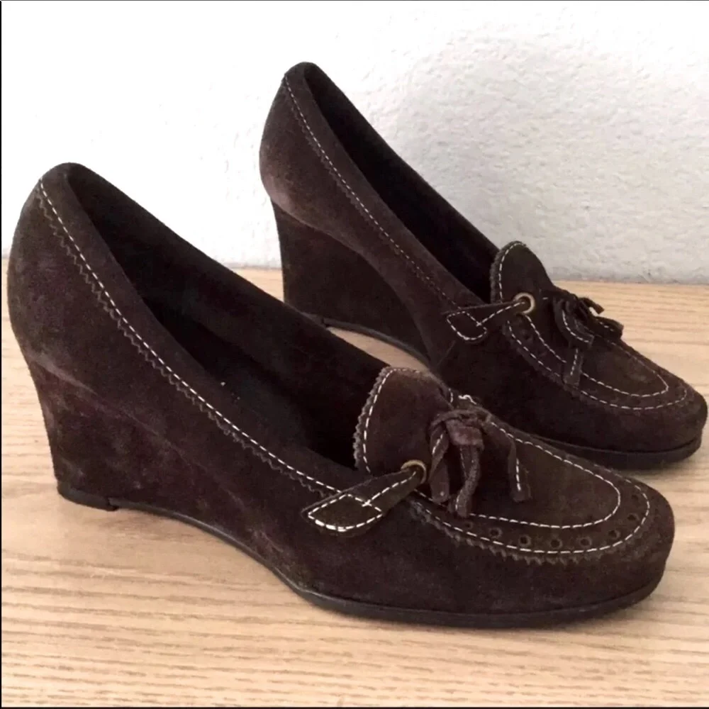 Vintage Alexandra Bartlett Wedge Loafers